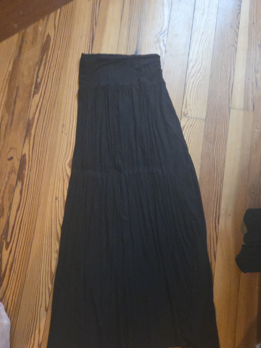 AB Studio Black SUPER SOFT YOGA Maxi Skirt with Flowing Panels